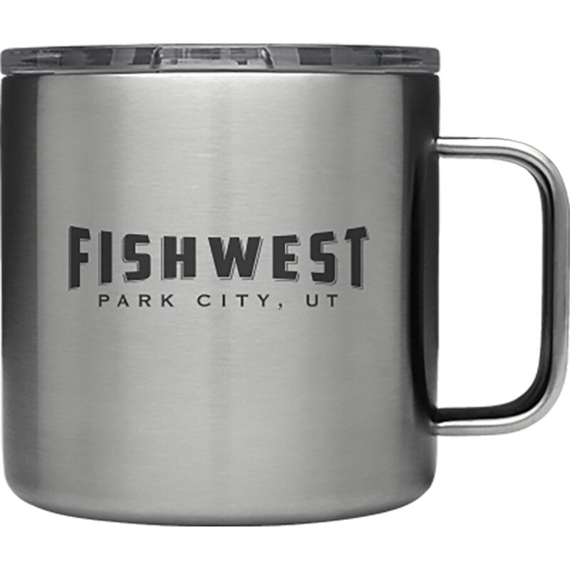 Fishwest Park City Logo YETI Rambler Mug 14 oz in Stainless